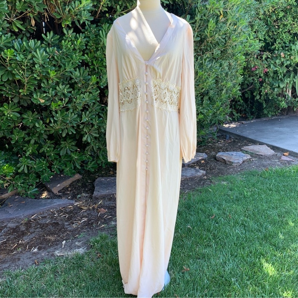 Women’s Cream Boho Button Down Maxi Dress in size 12